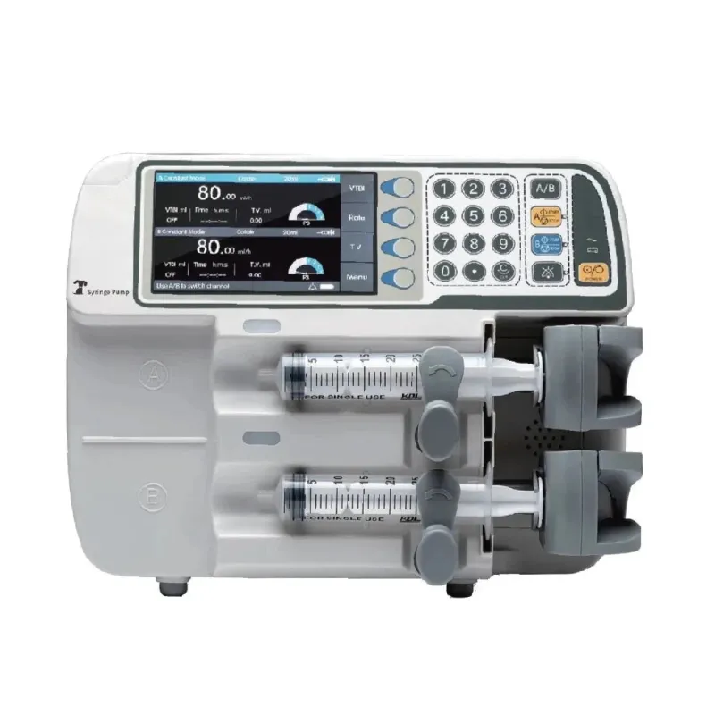 HF-620B Dual Channel Syringe Pump - Precise Infusion Control for Human & Veterinary Use [Dual Channel, High Precision, Battery Backup]