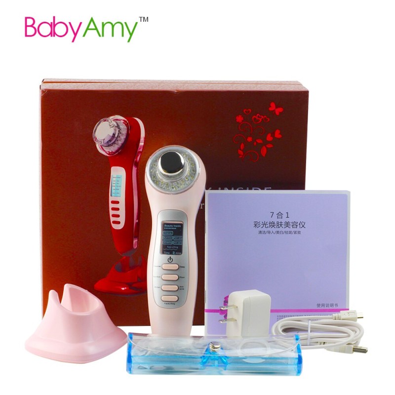 7 IN 1 3MHZ High Frequency Galvanic Ultrasonic Photon EMS Microcurrent Face Lifting Machine with LED Rejuvenation for Skin Beauty Care