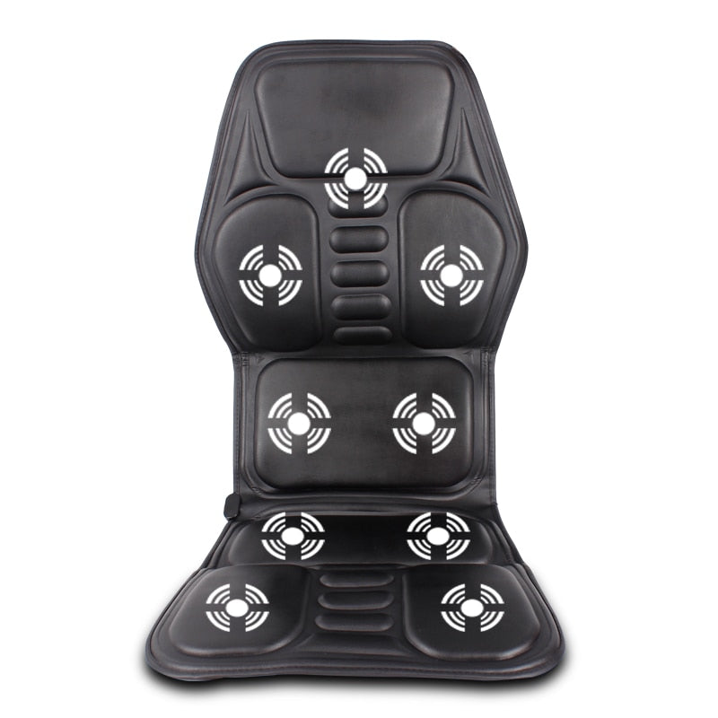 12V Full-Body Massage Cushion with Heat & Vibration for Car, Home, Office - Back & Neck Relaxation