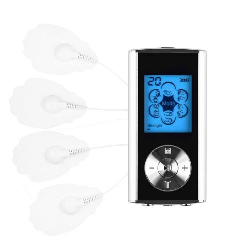 TENS Unit 6 mód a hát-, nyak- és ülői fájdalom csillapítására – Hordozható digitális impulzusmasszírozó 4 az 1-ben vezetékes csatlakozóval és újratölthető akkumulátorral