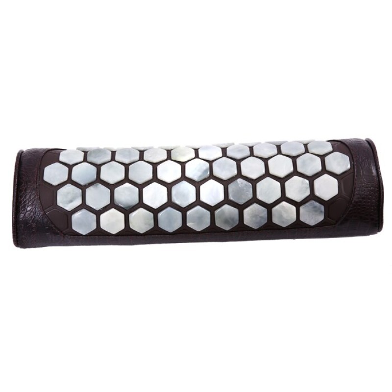 Zeshoekige Jade Toermalijn Germanium Steen Kussen voor Nek- en Taillepijnverlichting, Cervicale Tractie en Ontspanning [Jade, Toermalijn, Germanium]