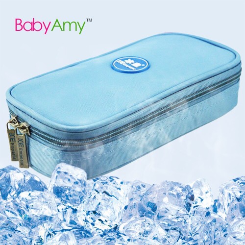 Portable Insulin Cooler Bag with Temperature Display - Diabetes Travel Mini Cooler Storage with 4 Refrigerants