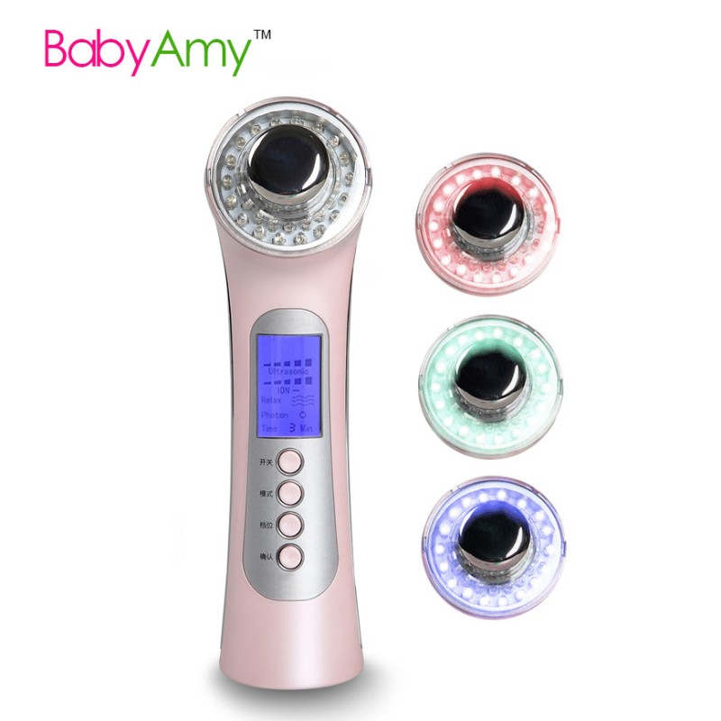 5-in-1-Ultraschallreiniger für das Gesicht mit Photonenverjüngung, Aufhellung und Ionentherapie für Tiefenreinigung und Anti-Aging