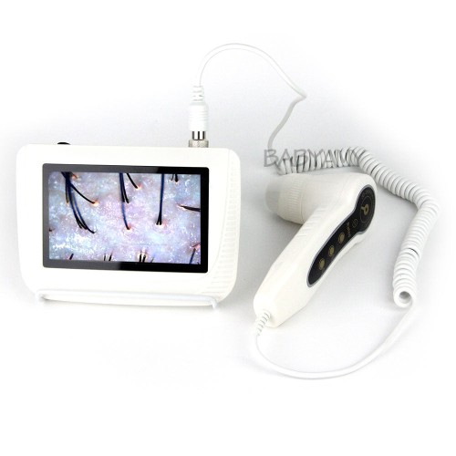 5-200X Digital Hair & Skin Analyzer - High-Def Scalp Detector for Hair Follicle Testing & Skin Analysis [50X, 200X Lens, LCD Screen]