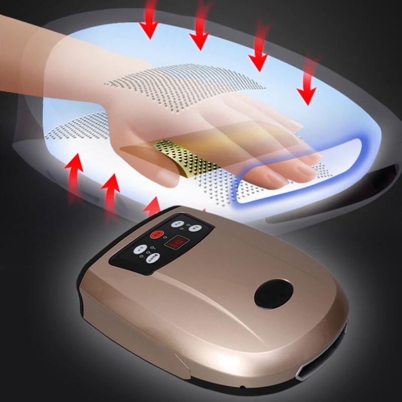Air Press Palm Massager with Heating Function for Hand & Finger Physiotherapy, Stroke Rehabilitation, and Blood Circulation