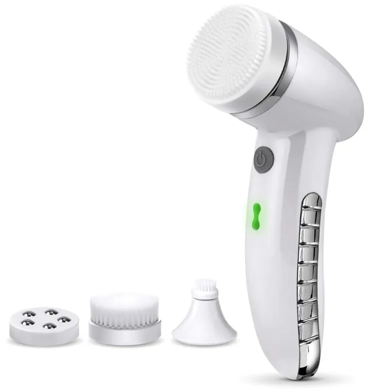 4-in-1 Electric Facial Cleansing Brush for Women - IPX6 Waterproof, USB Rechargeable, Deep Pore Cleanser for All Skin Types [Facial Brush, Skin Care]