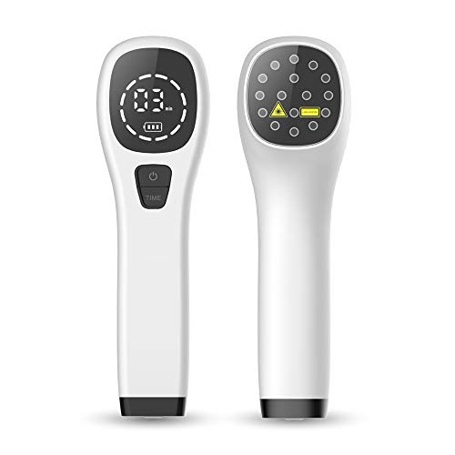 Portable LLLT Cold Laser Device - 12pcs 650nm & 4pcs 808nm Laser for Knee, Shoulder, Back Pain Relief [Arthritic, Sciatica Pain]