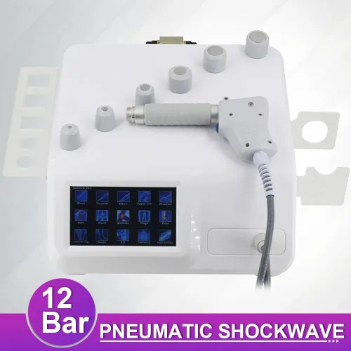 12Bar Pneumatic Shockwave Therapy Machine for ED Treatment & Pain Relief - Professional Body Relaxation Massager