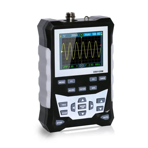 KKMOON DS0120M 120MHz Digital Oscilloscope with 500MSa/s Sampling Rate, Adjustable Backlight, Portable Design [Digital Oscilloscope, 120MHz Bandwidth, 500MSa/s]