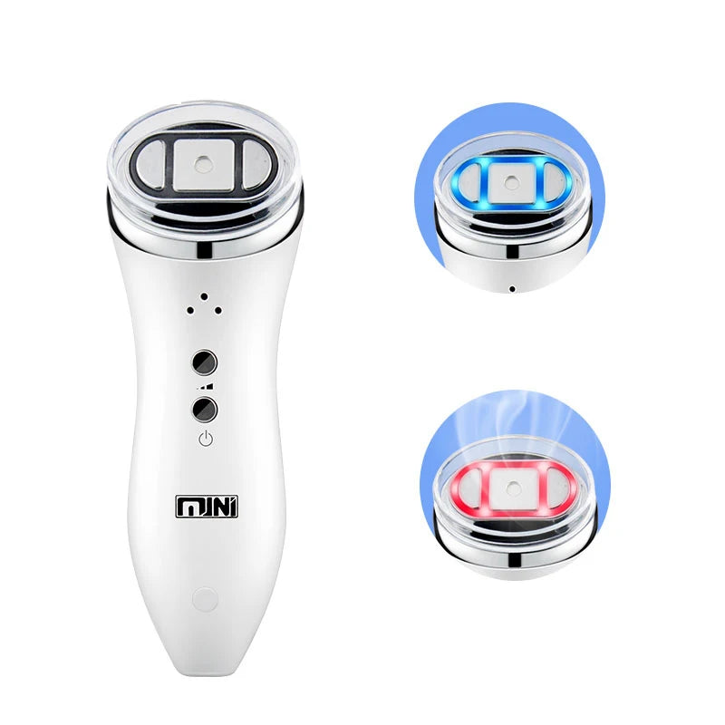 Mini HIFU Ultrasound Vibration Face Skin Tightening Machine - Portable RF Face Lifting Device for Anti-Aging & Facial Toning [HIFU, RF, Collagen Booster]