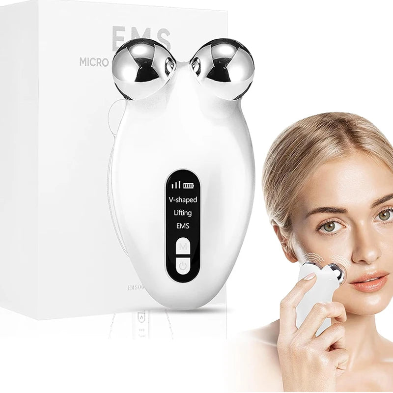 Mini Microcurrent Face Lift Roller - Anti-Aging Skin Tightening Device for Wrinkle Reduction & Facial Toning [Microcurrent, Face Lift]