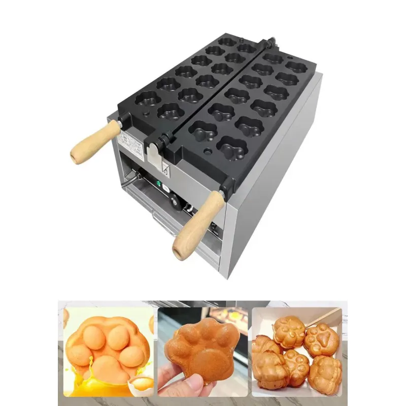 Commercial Cat Paw Waffle Maker - Electric Animal Shaped Waffle Iron for Kids & Adults [Cat, Bear, Tiger Paw]