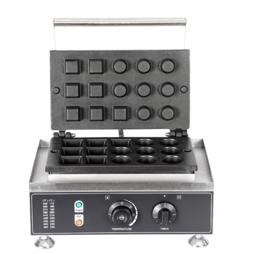 Kereskedelmi tapadásmentes elektromos tartlet pite héjkészítő - 110v/220v, 15db mini kerek cukrászgép