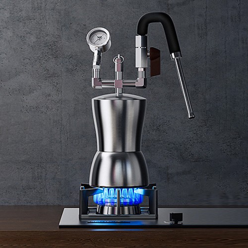 AK-74 Stainless Steel Milk Frother with Water Vapor Separator, 600ml Steam Boiler, Portable Dry Steam Milk Steamer for Latte Art [Milk Frother, Steam Boiler, Latte Art]
