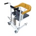 Adjustable Lifting Manual Patient Transfer Commode Chair for Home Care [Height Adjustable, 180° Rear Opening, Silent Casters]