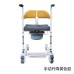 Adjustable Lifting Manual Patient Transfer Commode Chair for Home Care [Height Adjustable, 180° Rear Opening, Silent Casters]