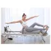 Pilates Core Bed Fitness Trainer - Beige Solid Wood Iron Yoga Bed with Spring Traction for Yoga & Fitness