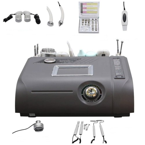 7-in-1 Portable Beauty Machine: Diamond Dermabrasion, Ultrasound, BIO Face Lift, Photon Treatment, Skin Scrubber, Hot & Cold Hammer, Microcurrent Gloves