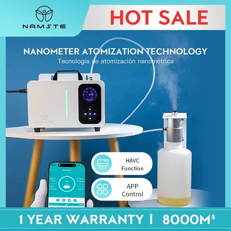 NAMSTE 8000 m³ elektromos aromadiffúzor otthoni HVAC rendszerhez, APP vezérlés, nagy lefedettségű illatgép