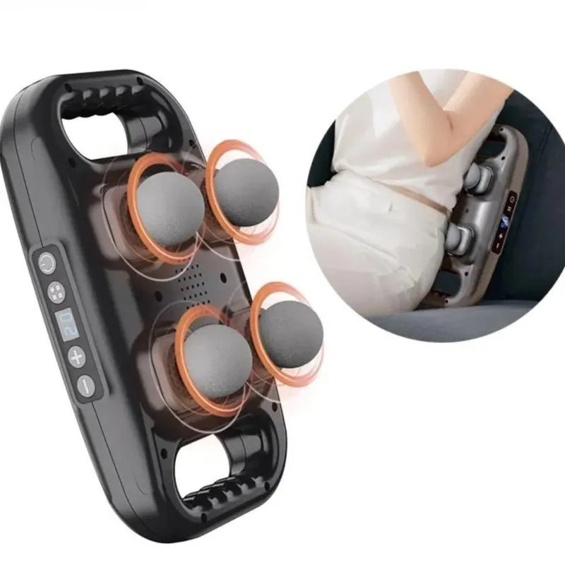 Four-Head Fascia Gun with 6 Modes & 20 Intensity Levels for Deep Muscle Relaxation & Whole Body Vibration