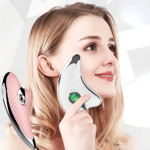 Microcurrent Guasha Facial Massager - 4-in-1 Skin Tightening & Lifting Tool with LED Light Therapy for Face & Body Slimming
