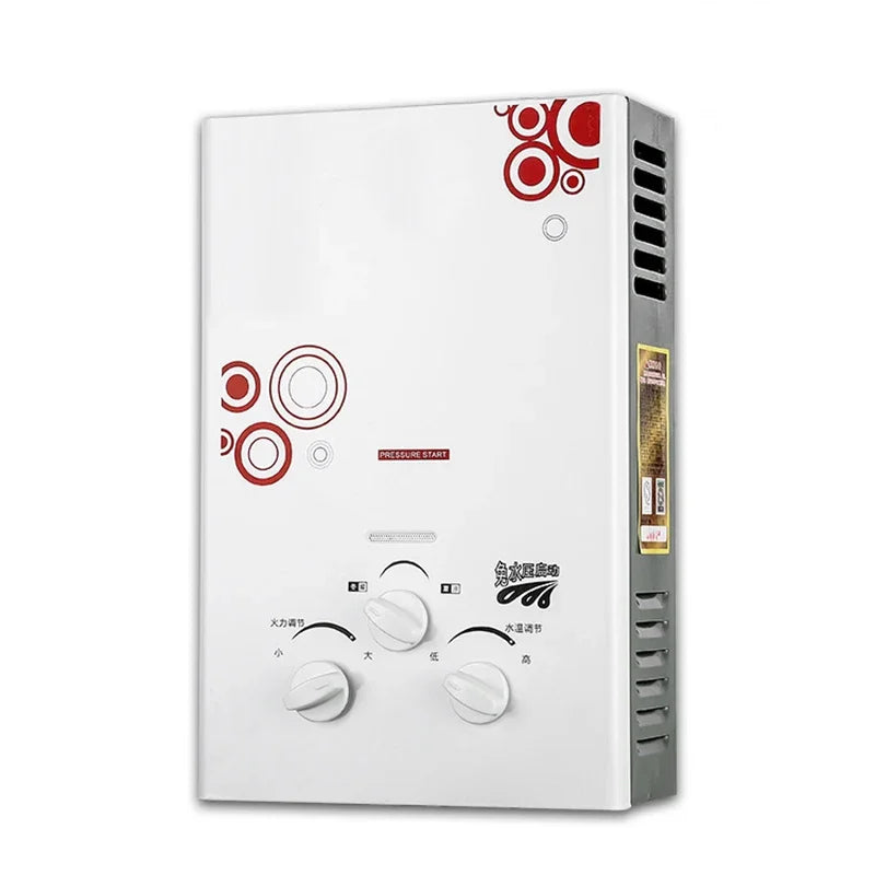 7 literes LPG azonnali melegvíz-melegítő - rozsdamentes acél tartály nélküli propán zuhanybojler CE füstelvezetővel