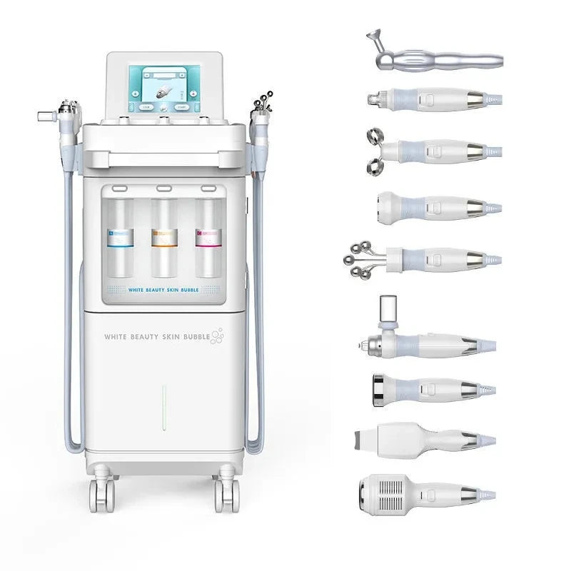 9 az 1-ben többfunkciós mikrodermoabráziós arcápoló gép | H2O2 Bubble Skin Care tisztító és csiszoló szépségápoló eszköz [mikrodermoabrázió, bőrápolás]