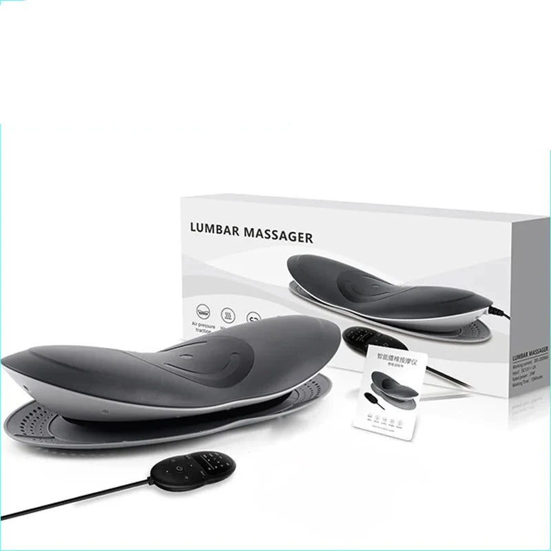 Multifunctional Lumbar Spine Massager with Hot Compress, Vibration, Air Pressure & Wireless Control for Neck & Waist Relief