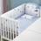 White Multifunctional Baby Crib - Solid Wood Newborn Cradle Cot with Rocking Mode & Storage