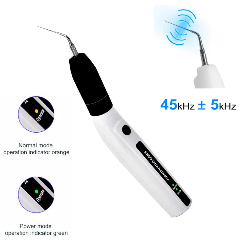 Dental Wireless Ultrasonic Activator Endo Ultra Activator Sonic Irrigator for Root Canal Tips, 45KHz Cordless Dentistry Tool