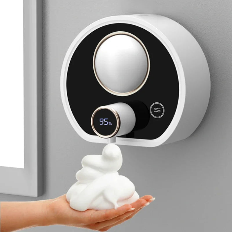 Smart Infrared Foam Soap Dispenser with Night Light, Automatic Wall-Mounted Sensor Soap Dispenser for Bathroom