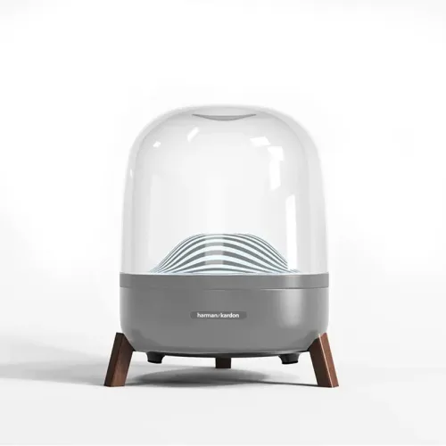 Harman Kardon Aura Studio 3 & 4 Speaker Stand - Solid Wood Base with Metal Bracket & Shock Absorber [Audio Accessories, Desktop Speaker Holder]