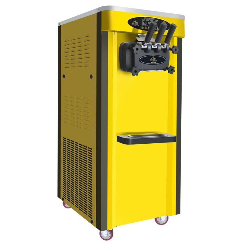 18~22L/H Floor Type Commercial Soft Serve Ice Cream Machine - 2+1 Mixed Flavors, High Capacity, Stainless Steel [Soft Serve Machine, Ice Cream Maker]