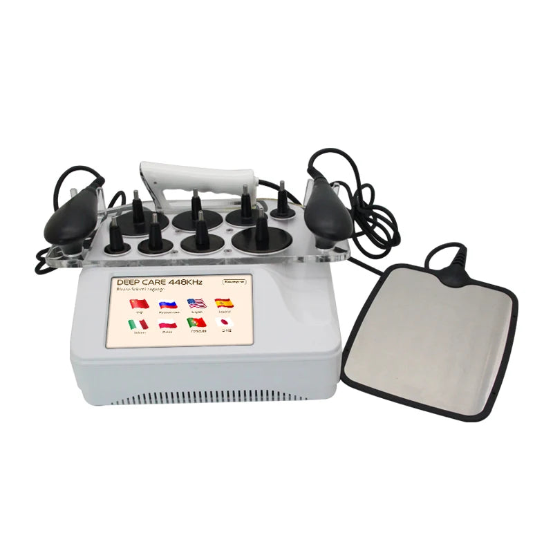 Tecar Fysiotherapie Diathermie 448kHz Anti-Aging Pijnverlichting Massageapparaat met Meertalig Systeem | RET & CET Technologie voor Spa & Thuisgebruik