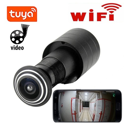 Tuya Smart 1080P HD WiFi Peephole Camera with 1.66mm Lens, Wide Angle, Motion Detection, ONVIF Support [Smart Home Security, Remote Monitoring]