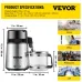 VEVOR 4L Water Distiller Purifier - Stainless Steel Electric Kettle for Home & Office, Fast Distillation, 304 Stainless Steel, Easy Operation [Water Distiller, Purifier, Stainless Steel]