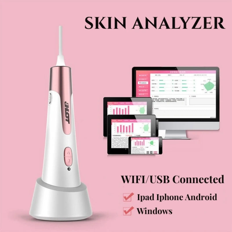 WIFI Intelligent Skin Analyzer - Smart Facial Scanner for Windows, iOS, Android | Skin Microscope with LED Lighting