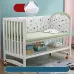 White Multifunctional Baby Crib - Solid Wood Newborn Cradle Cot with Rocking Mode & Storage