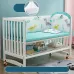 White Multifunctional Baby Crib - Solid Wood Newborn Cradle Cot with Rocking Mode & Storage