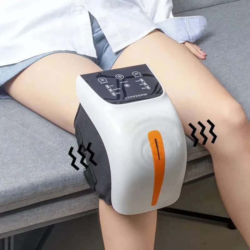 Wireless Knee Massager with Heating, Air Compression & Red Light Therapy for Joint Pain Relief