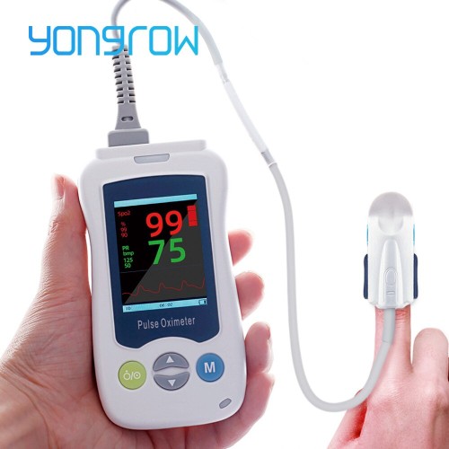 Yongrow oplaadbare handheld pulsoximeter voor volwassenen, baby's, pasgeborenen, kinderen - nauwkeurige SpO2- en hartslagmeter