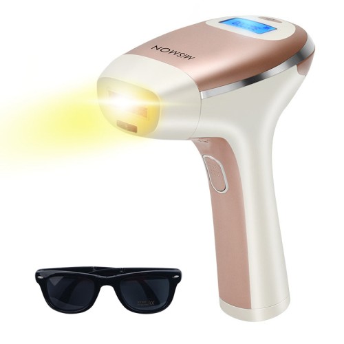 MiSMON MS-206B IPL Laser Hair Removal Device for Women & Men - Permanent Hair Removal for Face & Body, 300,000 Flashes, 5 Energy Levels, Skin Tone Sensor