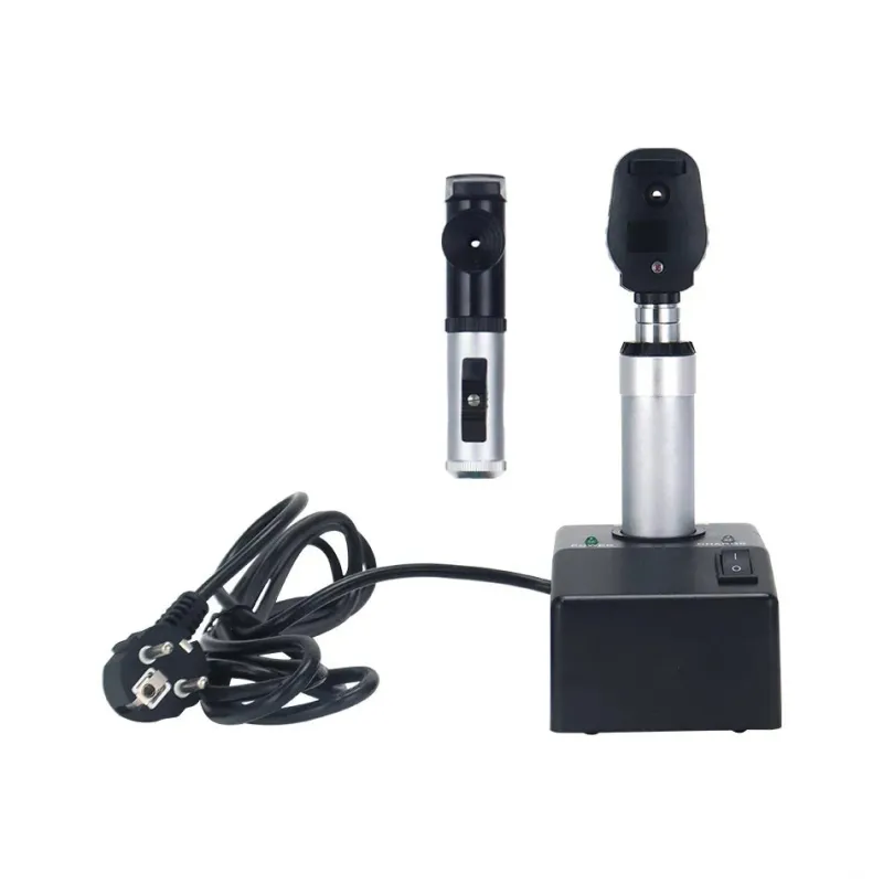 Rechargeable Direct Ophthalmoscope & Retinoscope Set with Halogen Bulb & Aluminium Case [Ophthalmoscope, Retinoscope, Eye Exam]