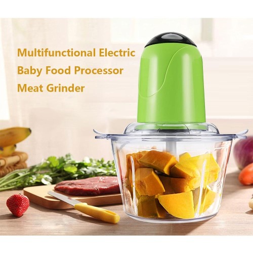 Multifunctional Electric Meat Grinder with 4 Stainless Steel Blades - 2L Home Food Processor, Mixer & Blender for Meat, Vegetables, Fruits