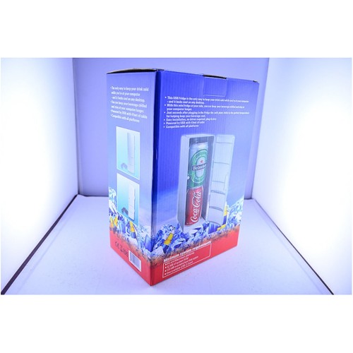 Compacte mini-USB-koelkast met vriezer - draagbare blikjeskoeler en -warmer voor in de auto, op kantoor en op reis [USB-aangedreven, multifunctioneel]