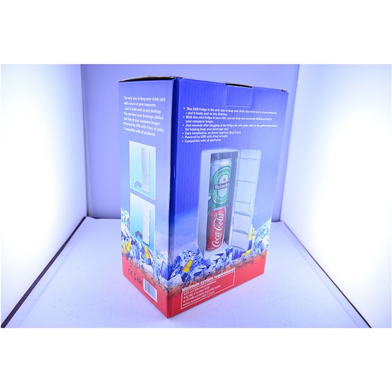 Compacte mini-USB-koelkast met vriezer - draagbare blikjeskoeler en -warmer voor in de auto, op kantoor en op reis [USB-aangedreven, multifunctioneel]