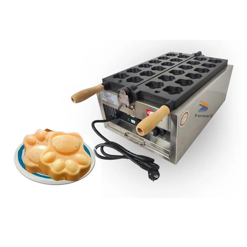 12pcs Cat Paw Waffle Maker - Electric Tiger Paw Egg Puff Waffle Iron Machine for Commercial Use [Cat Paw Waffle Maker, Electric Waffle Iron]