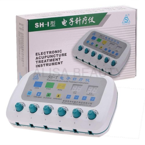 SHUNHE SH-I Electro Acupuncture Machine - 6 Output Low Frequency Pulse Stimulator for Pain Relief & Therapy