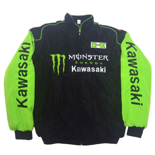 F1 Racing Jacket Kawasaki Monster Racing Team - Embroidered Leisure Jacket A299 [Racing Jacket, Kawasaki, Embroidered Craft]