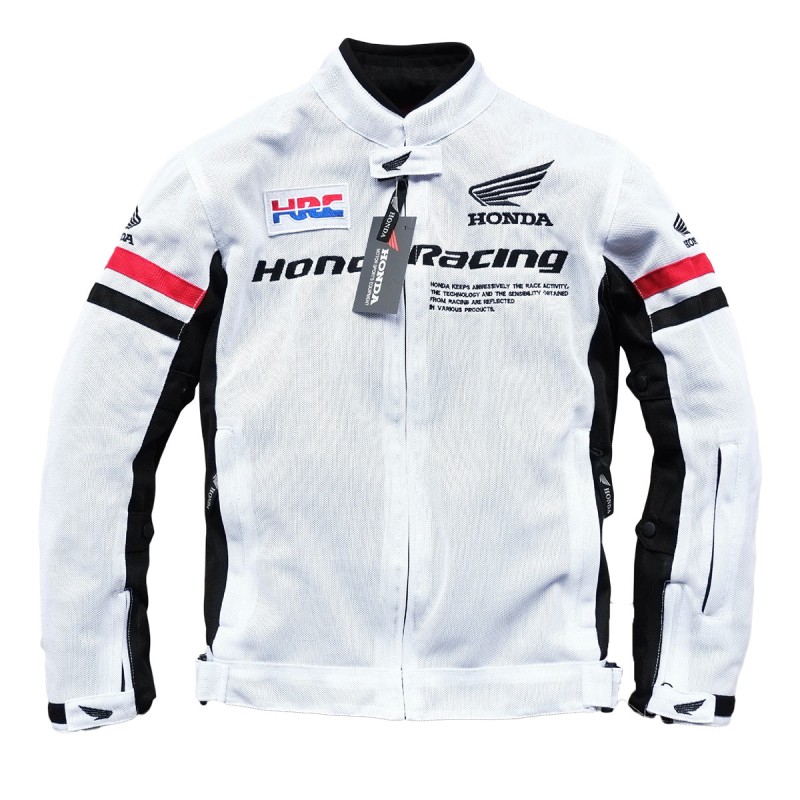 Honda Motorcycle Jacket for Men - Summer Mesh Breathable Racing Jersey with Removable Shatter-Resistant Protection